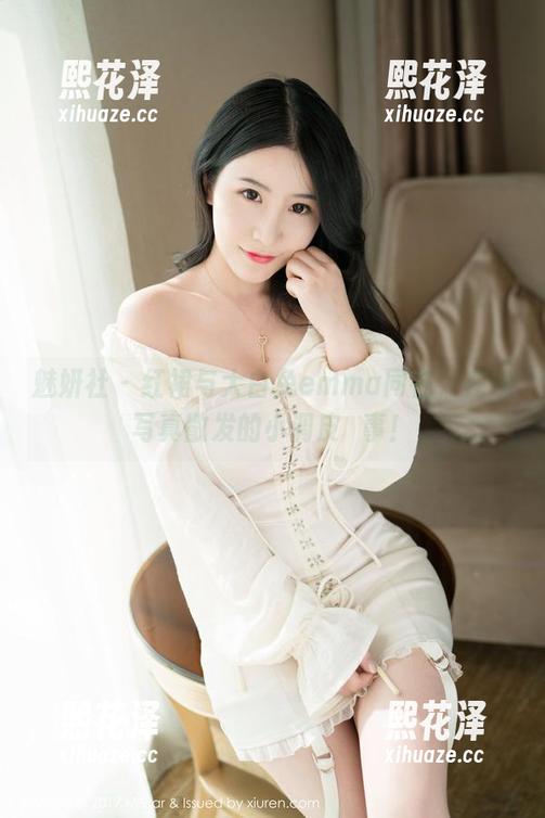 魅妍社 - 红裙与大白兔emma同在，在线写真散发的小调皮囧事！